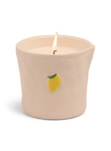 BIS0803EU Bistro 226g Lemon Embossed Ceramic Candle Paddywax - Meyer Lemon Boxed